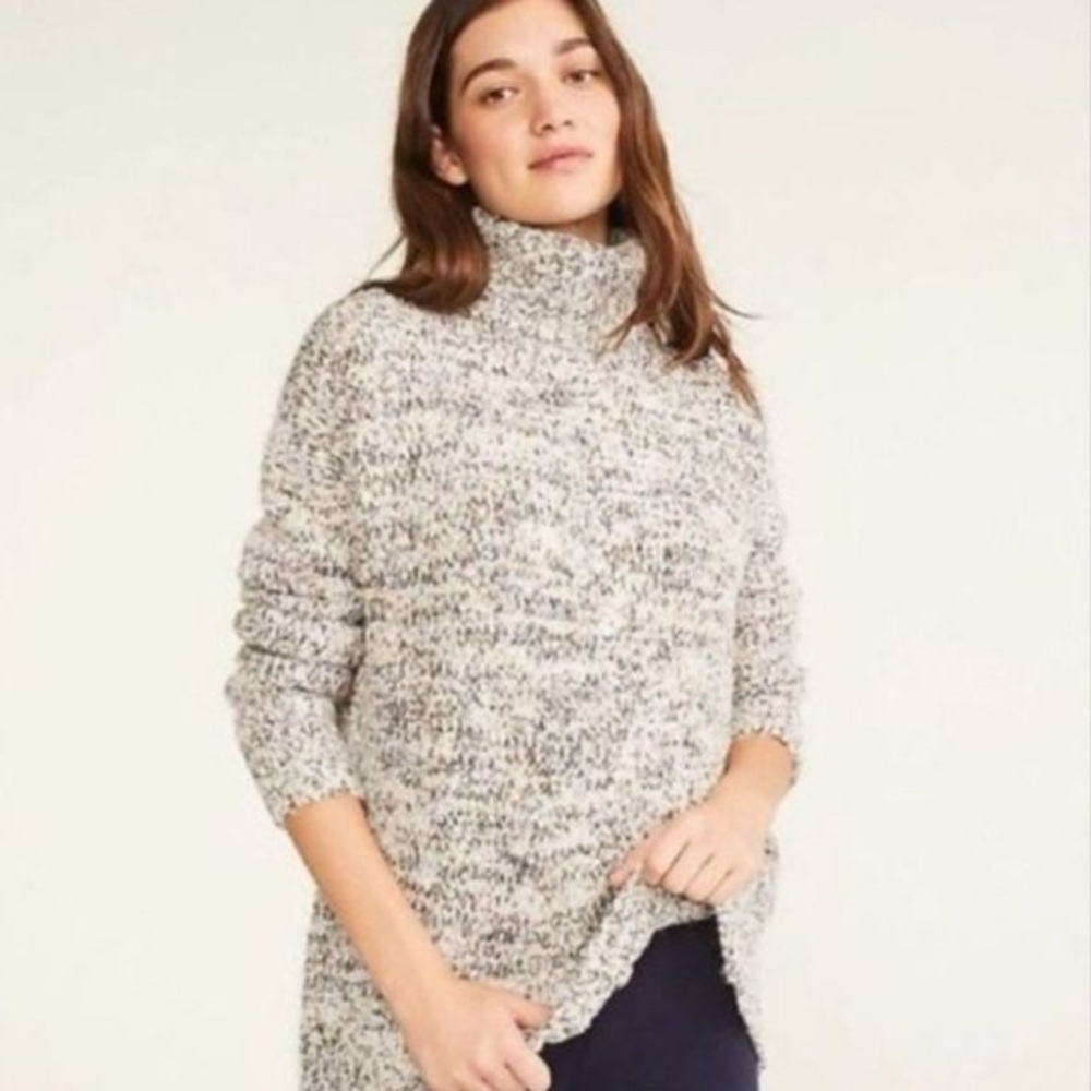 Lou & Grey Womens Cozy Chunky Knit Turtleneck Sweater Hi Lo Hem, Great Condition - Picture 2 of 12